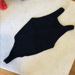 High neck crossback bodysuit